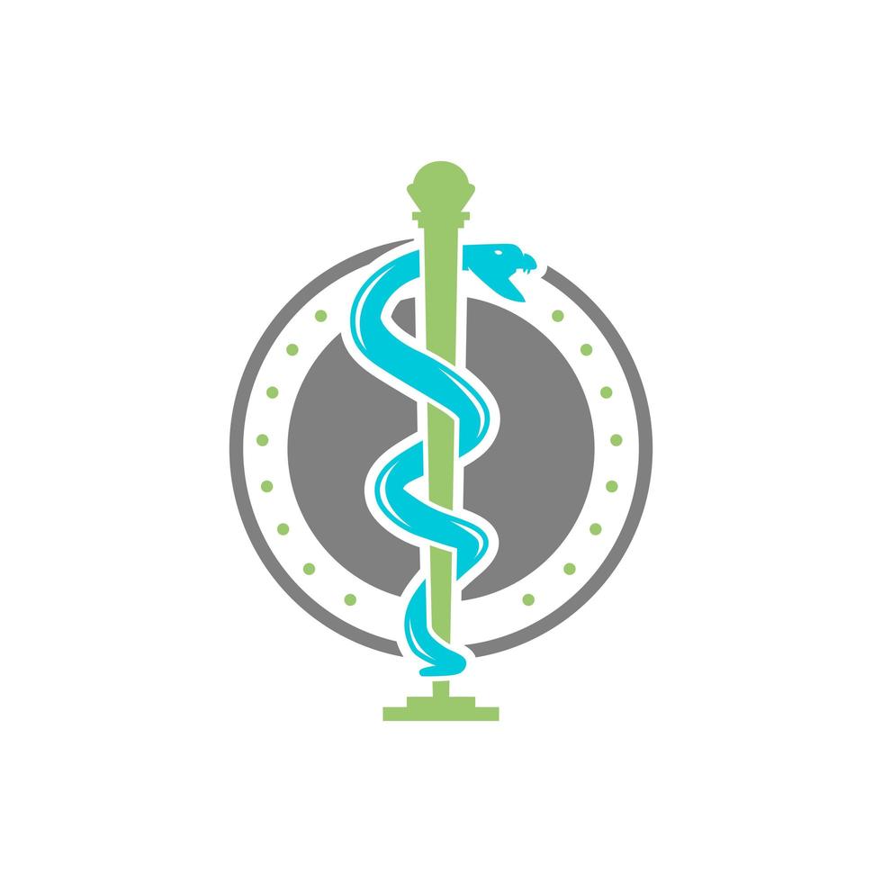 circular snake logo design health symbol vector