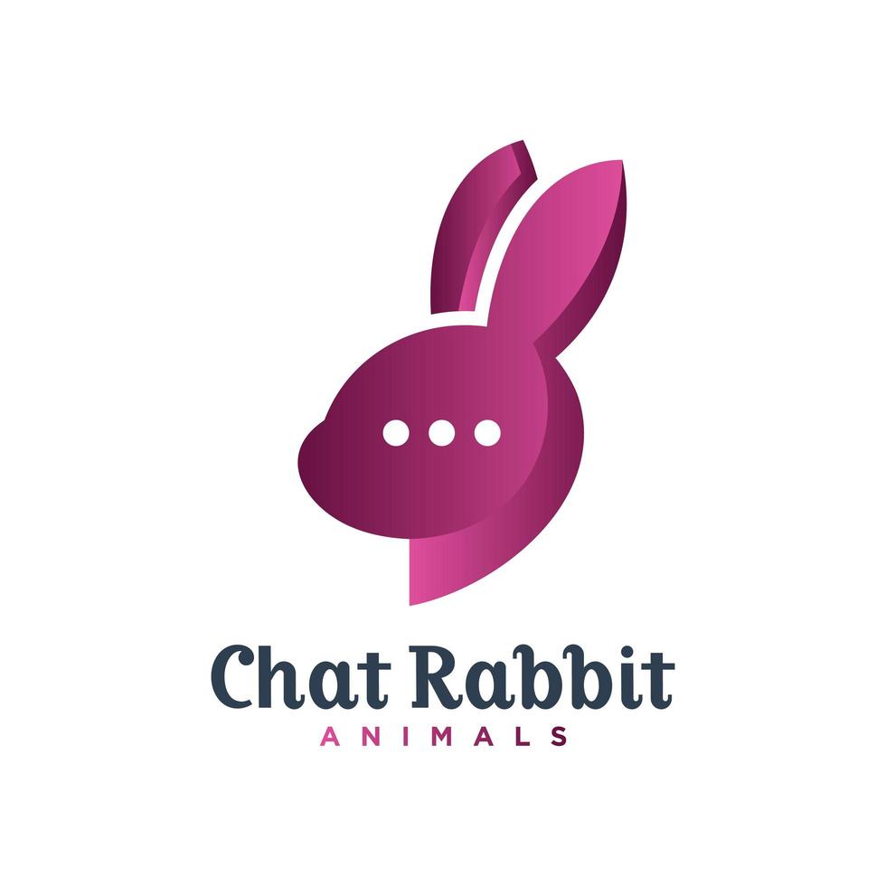 Rabbit head chat logo vector