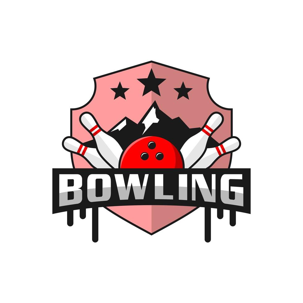 bowling sports logo design vector