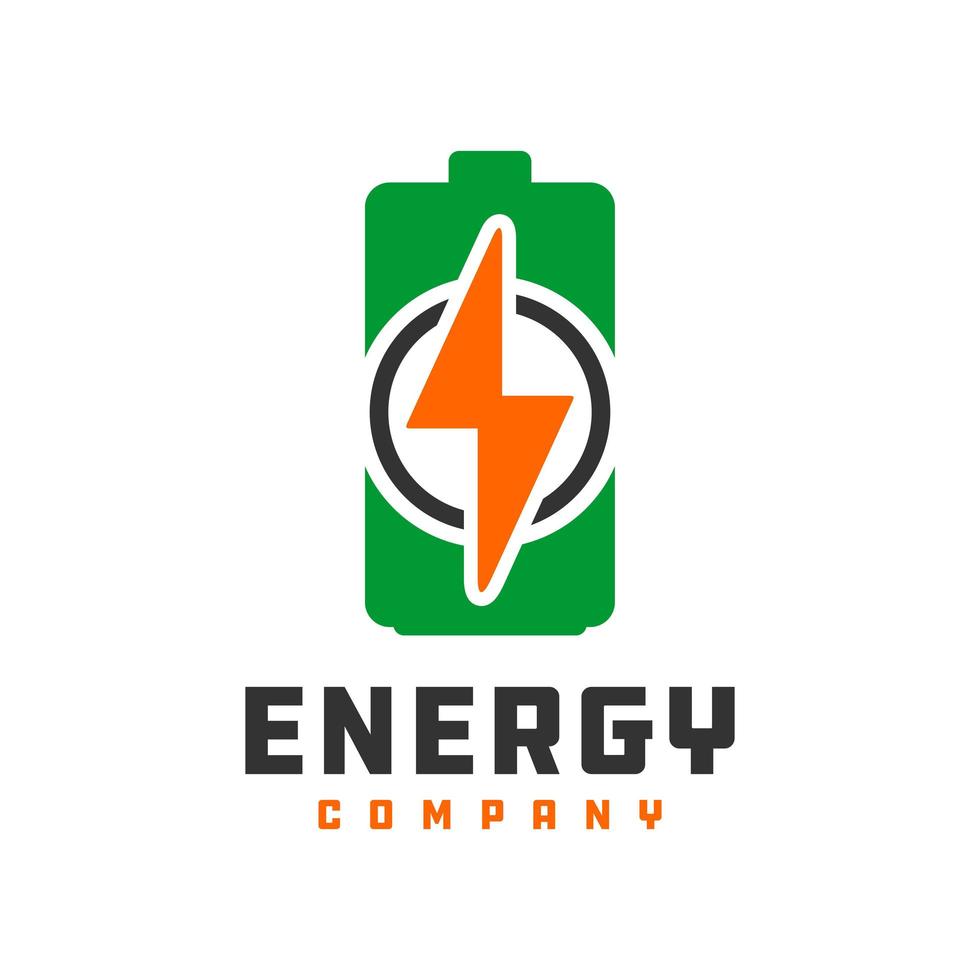 logotipo de ahorro de energía de batería verde vector