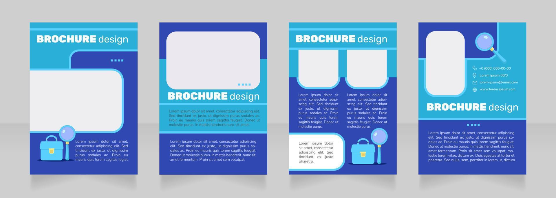 Job interview common questions blank brochure design vector