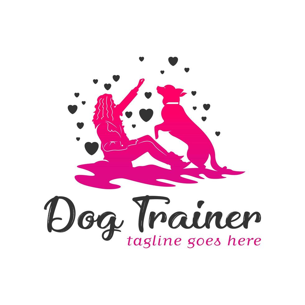 dog training logo design template vector