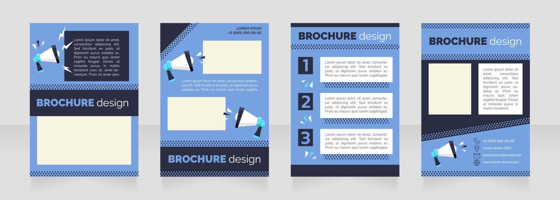 anuncio de redes sociales diseño de diseño de folleto en blanco azul vector