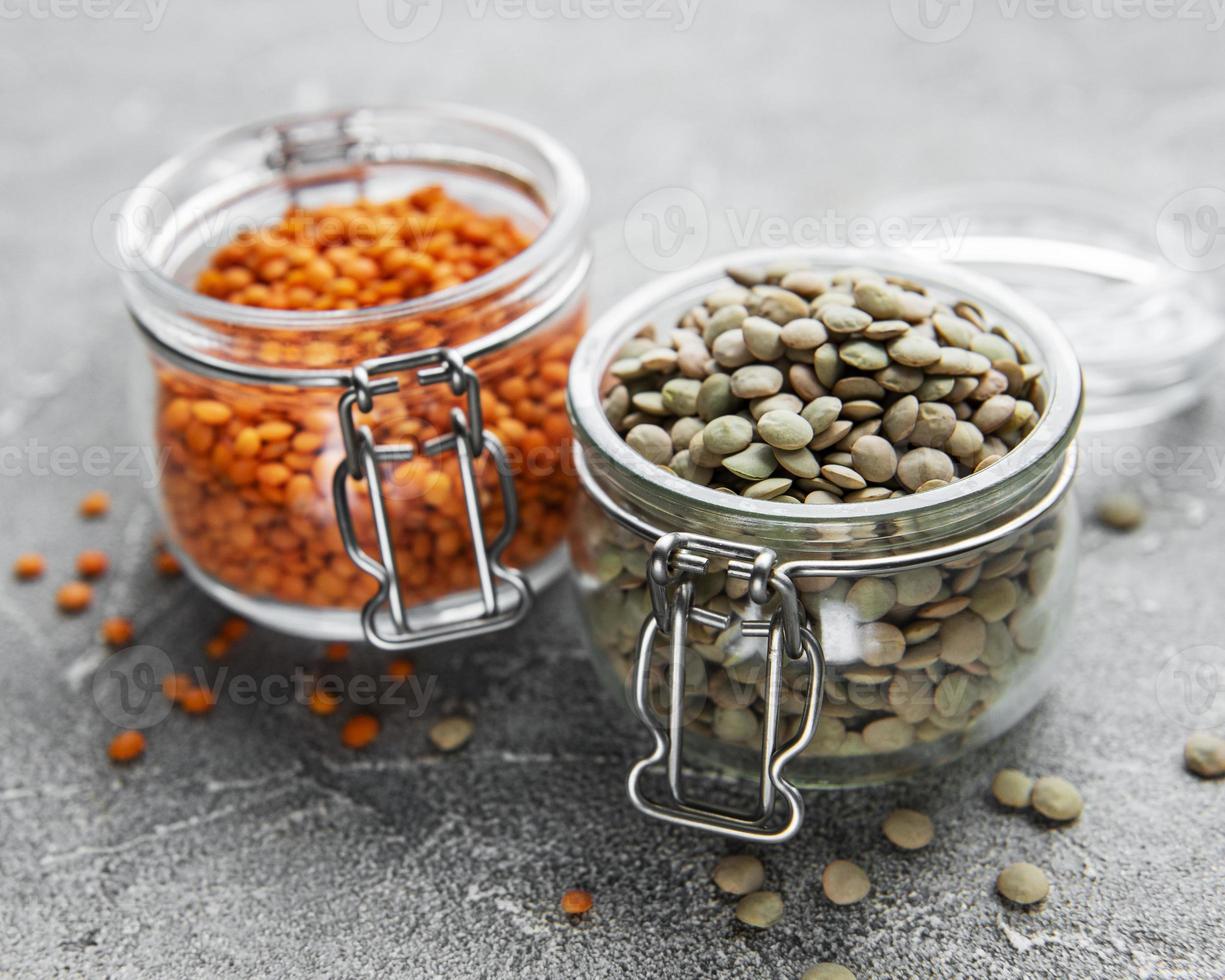 Different raw lentils photo