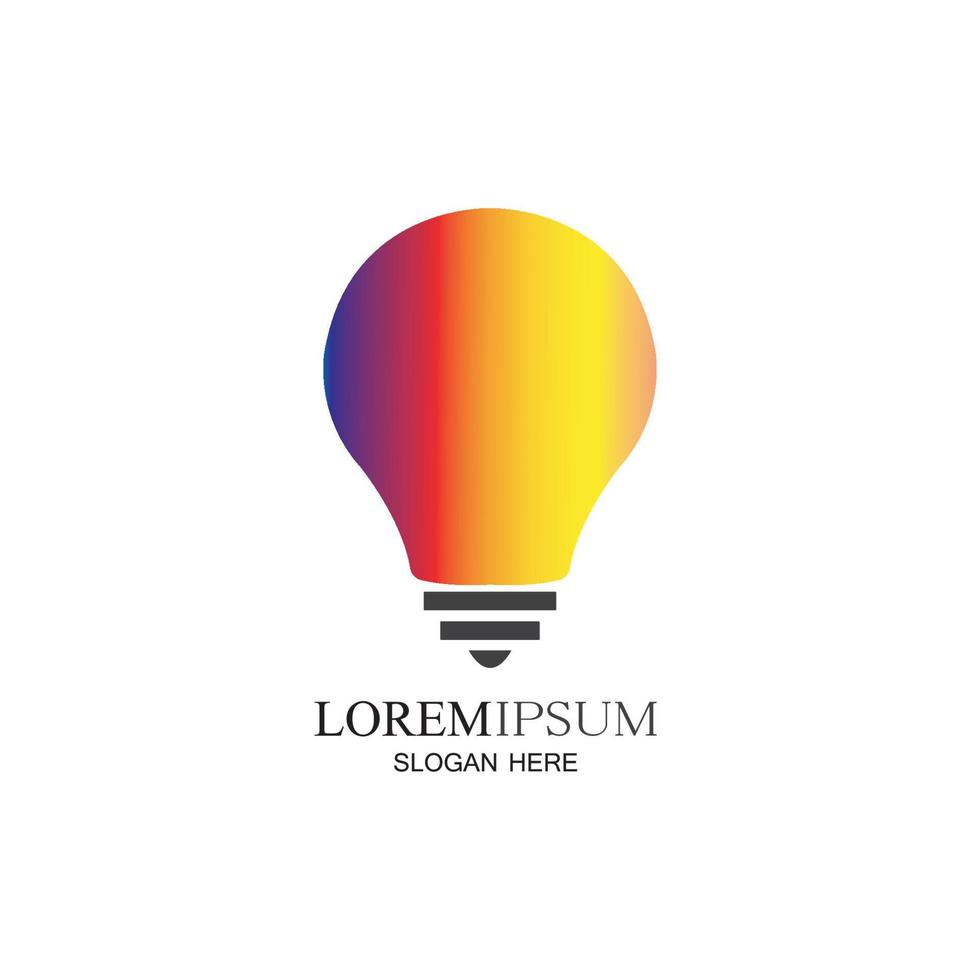 Colorful lightbulb logo designs concept  creative icon symbol technology logo  bulb logo designs vector