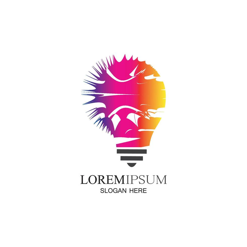 Colorful lightbulb logo designs concept  creative icon symbol technology logo  bulb logo designs vector