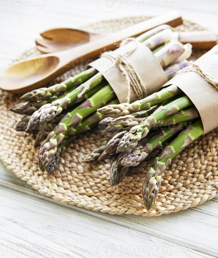 Fresh green asparagus photo