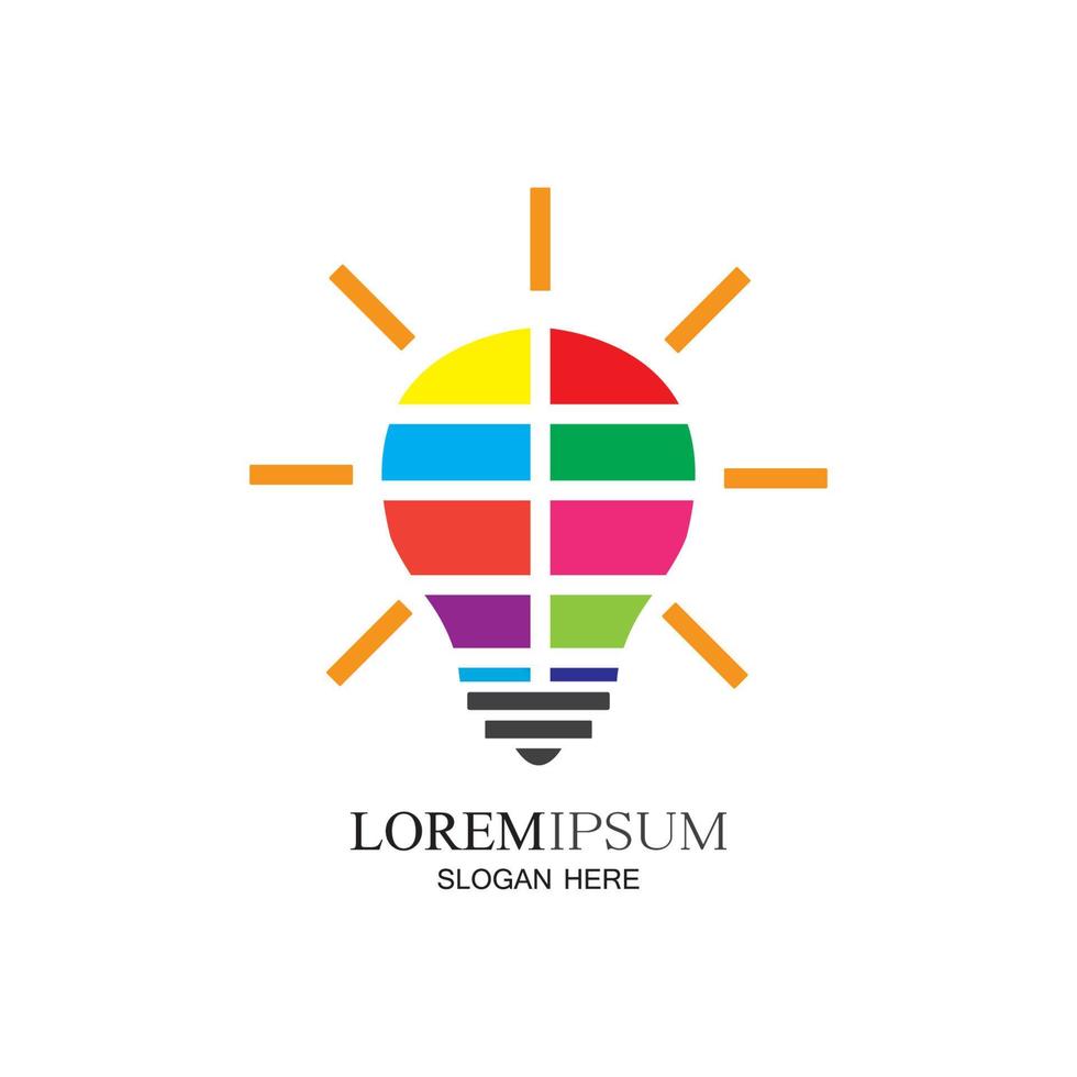 Colorful lightbulb logo designs concept  creative icon symbol technology logo  bulb logo designs vector