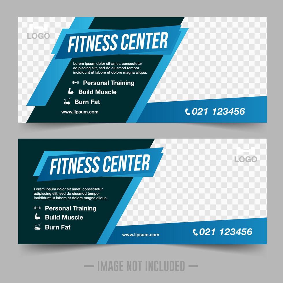 Modern gym banners template vector