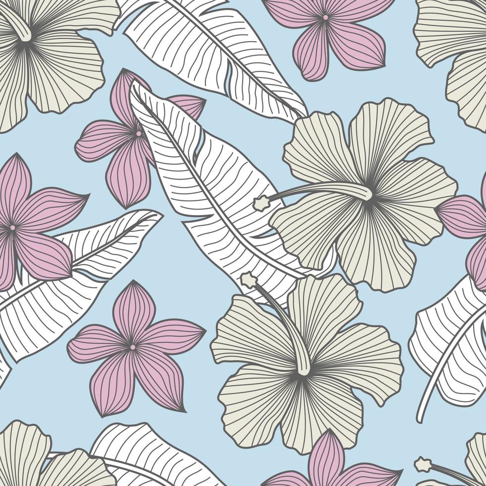 Floral seamless pattern with leaves. tropical background vector