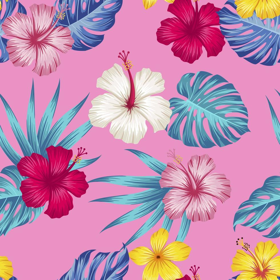 Floral seamless pattern with leaves. tropical background vector