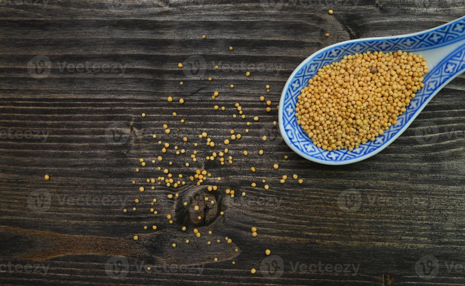 mustard seeds spoon photo