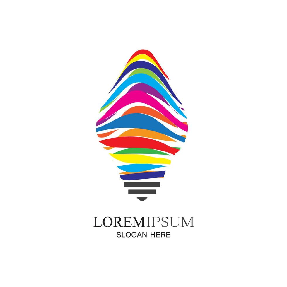 Colorful lightbulb logo designs concept  creative icon symbol technology logo  bulb logo designs vector