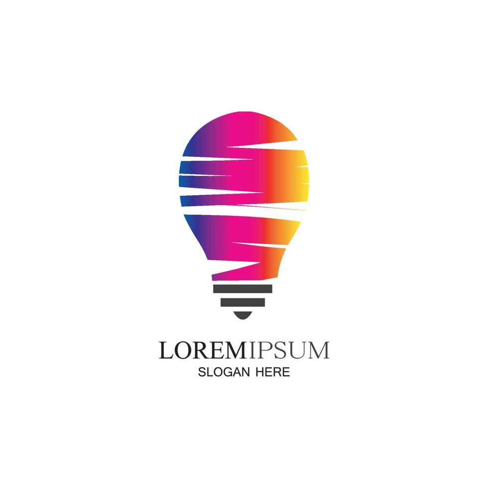 Colorful lightbulb logo designs concept  creative icon symbol technology logo  bulb logo designs vector