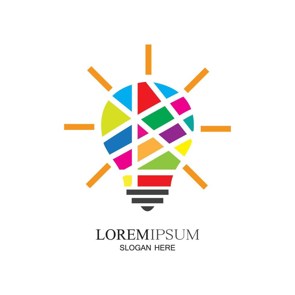 Colorful lightbulb logo designs concept  creative icon symbol technology logo  bulb logo designs vector