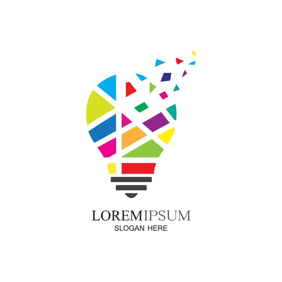 Colorful lightbulb logo designs concept  creative icon symbol technology logo  bulb logo designs vector