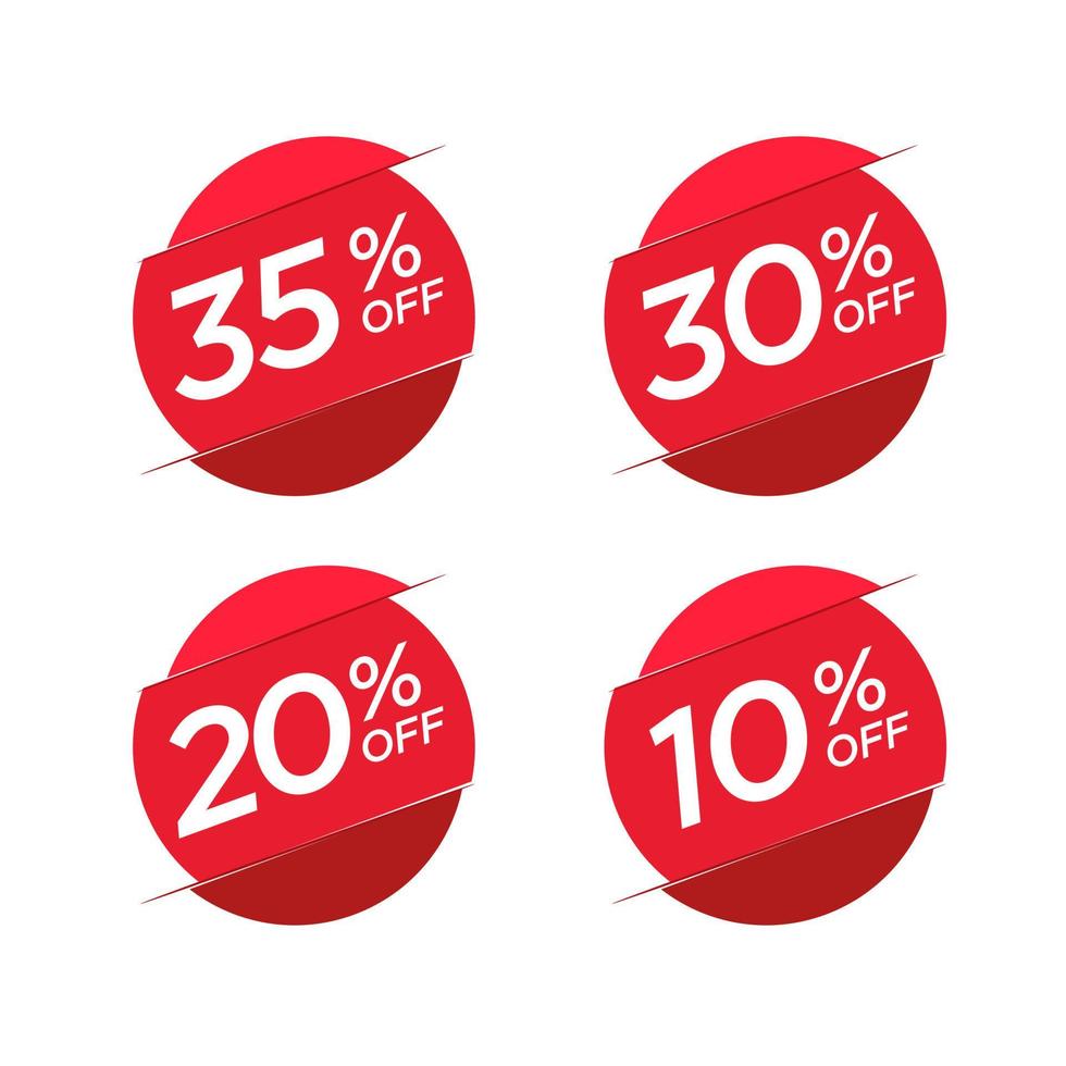 Set of discount offer price label, sale promo marketing vector