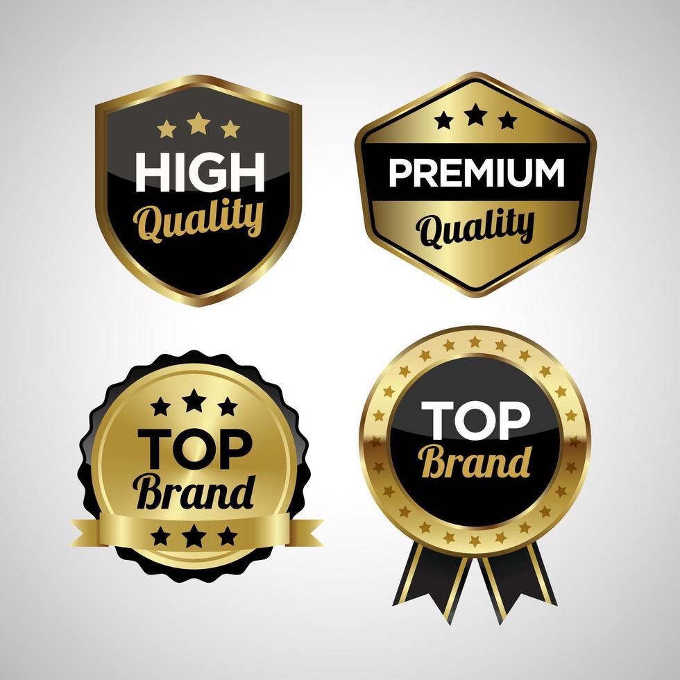 Set of Gold Top Brand Badge vector