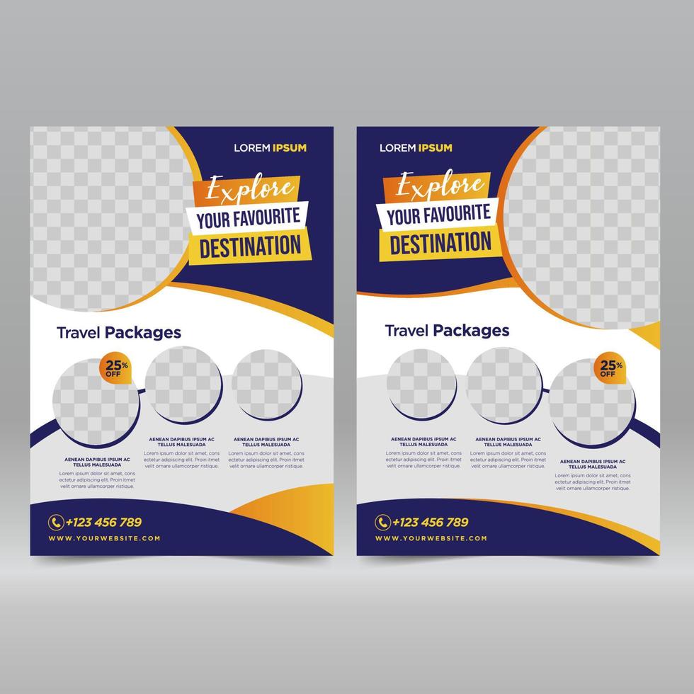 Travel flyer design template vector