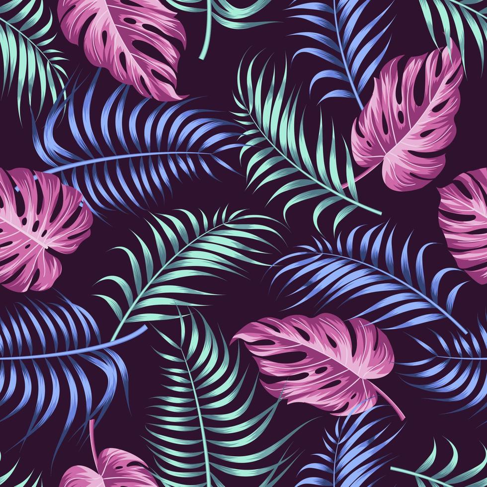 Floral seamless pattern with leaves. tropical background vector