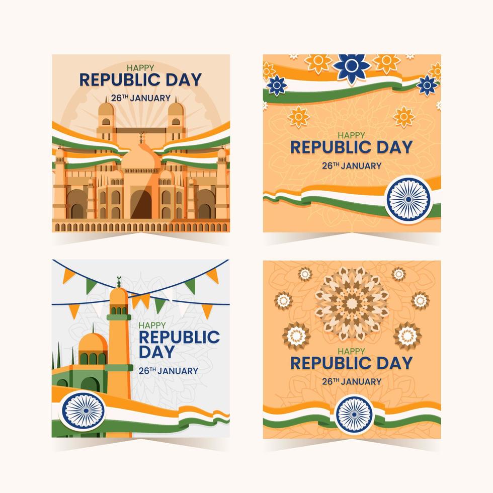 Happy Republic Day Social Media Post vector