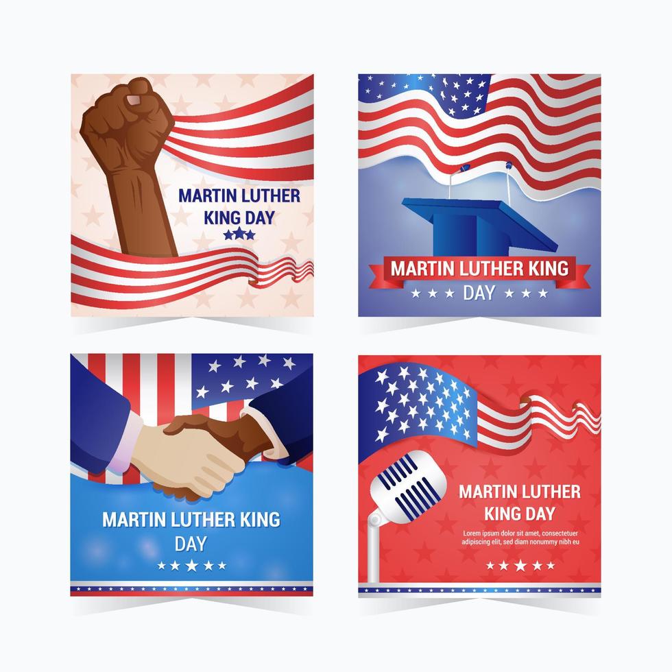 Martin Luther King Day Social Media Posts vector