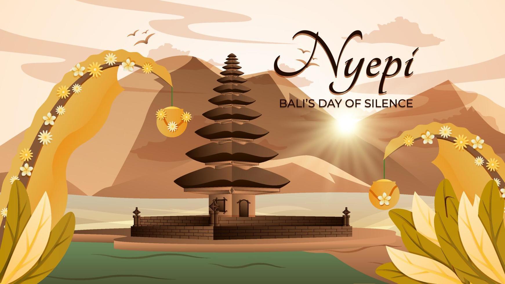 fondo del día del silencio de bali vector