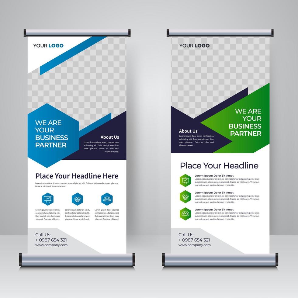 Corporate rollup or X banner design template vector