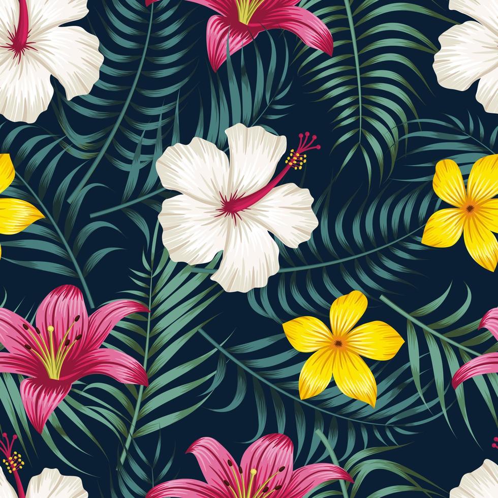 Floral seamless pattern with leaves. tropical background vector