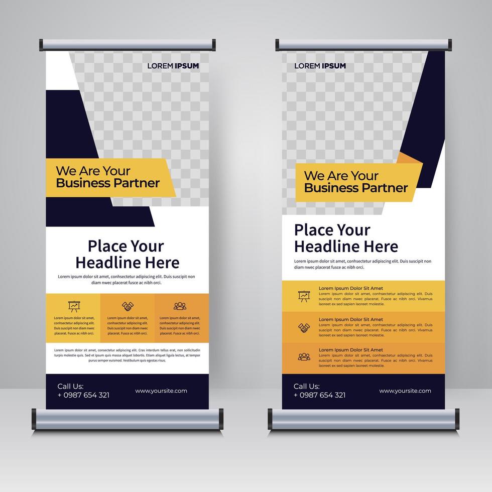 Corporate rollup or X banner design template vector