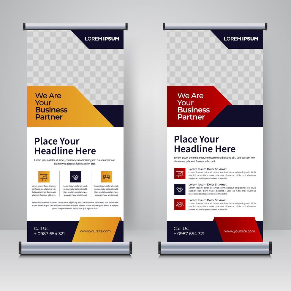 Corporate rollup or X banner design template vector