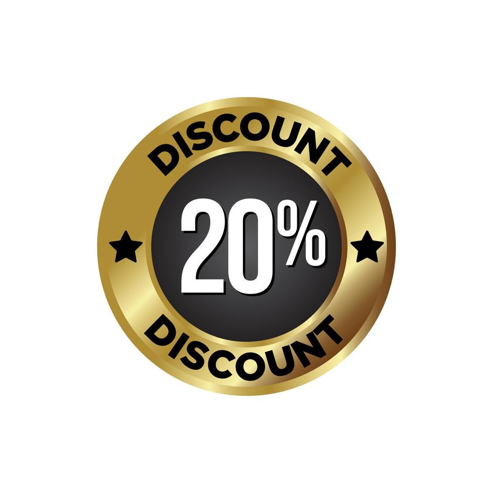 Discount Badge, on golden and black colour background vector