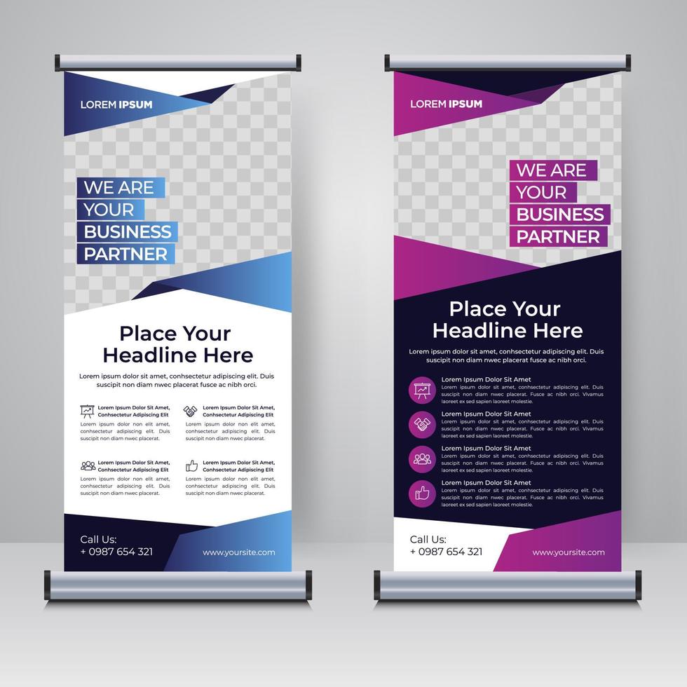 Corporate rollup or X banner design template vector