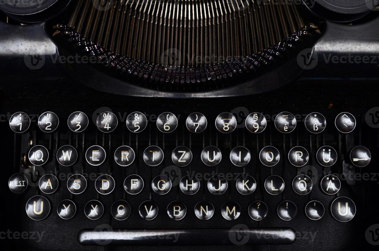 Vintage typewriter keyboard photo
