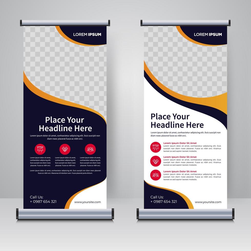 Corporate rollup or X banner design template vector
