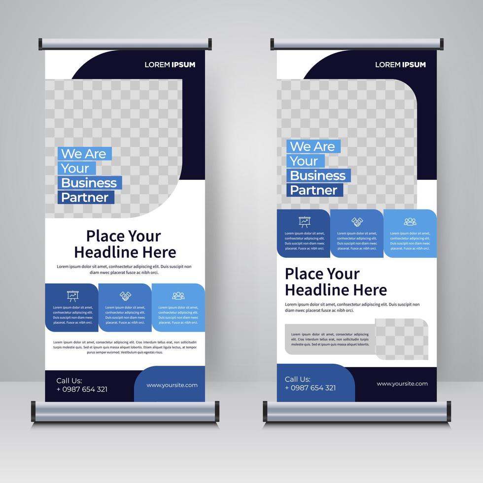 Corporate rollup or X banner design template vector