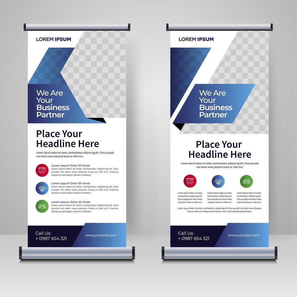 Corporate rollup or X banner design template vector