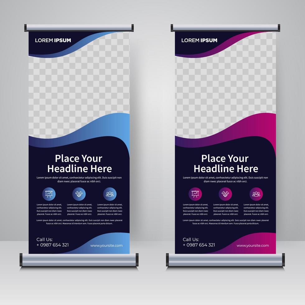 Corporate rollup or X banner design template vector