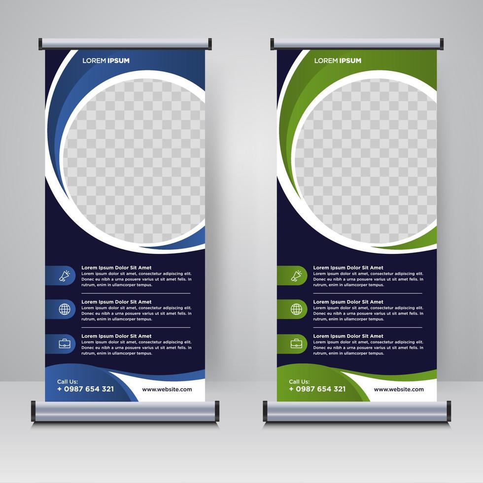 Corporate rollup or X banner design template vector