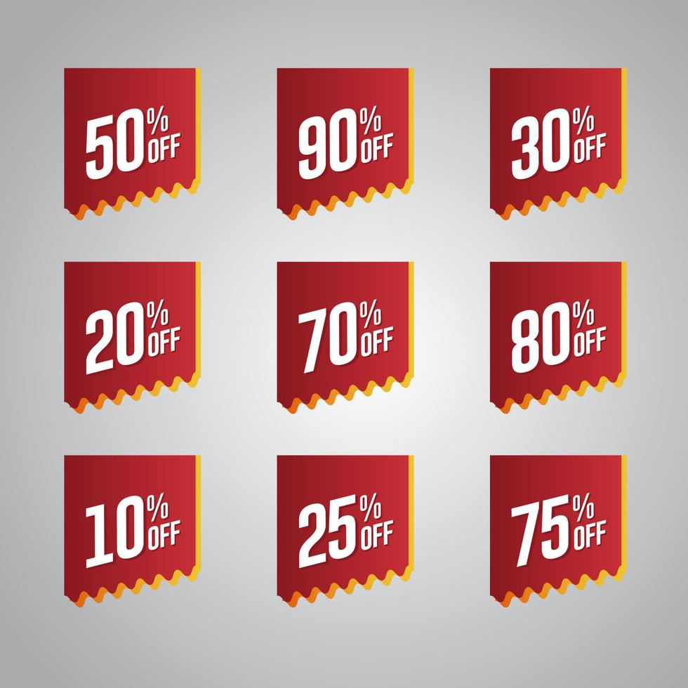 Set of discount offer price label, symbol for advertising campaign in retail vector