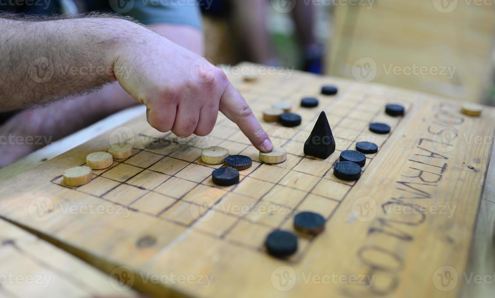 Roman soldier playing a game photo