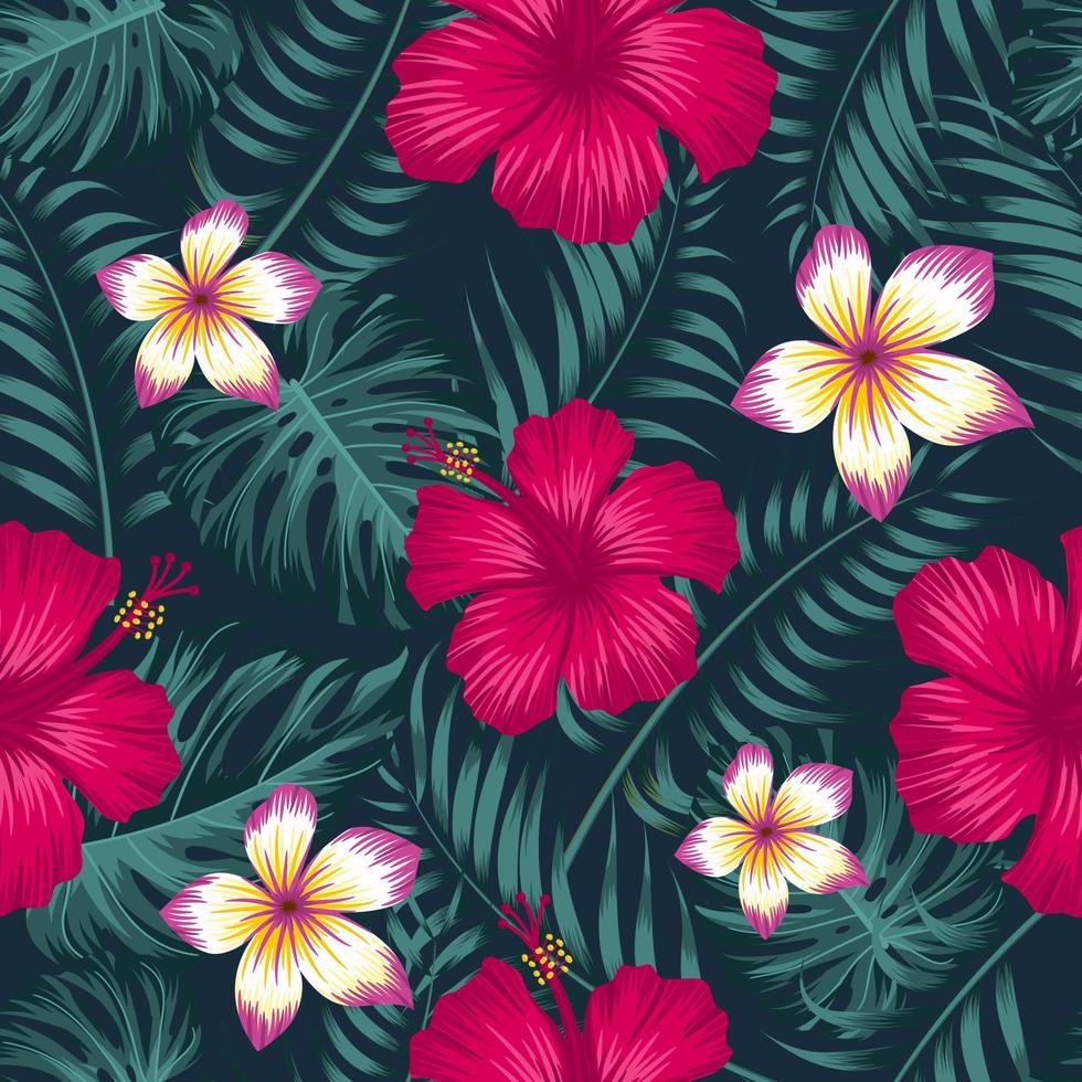 Floral seamless pattern with leaves. tropical background 5024077 Vector ...