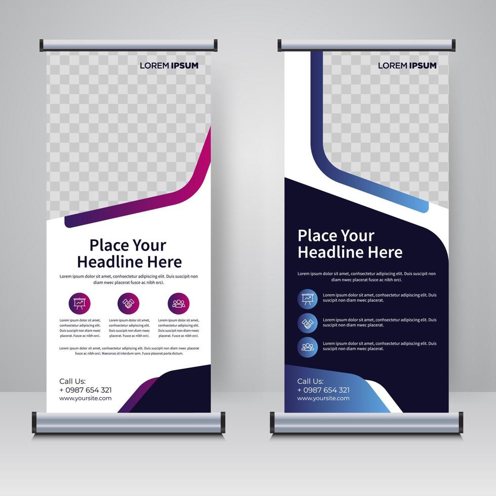 Corporate rollup or X banner design template vector