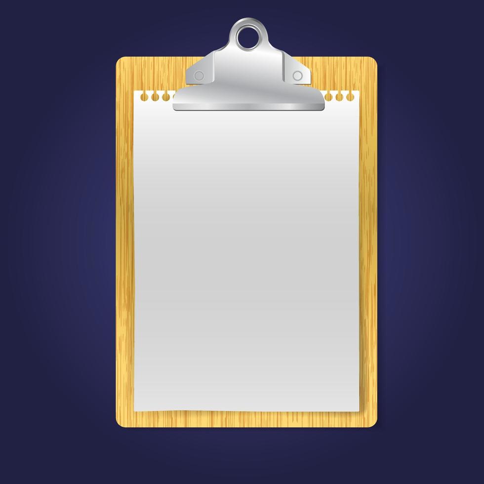 Vector clipboard illustration with blank paper