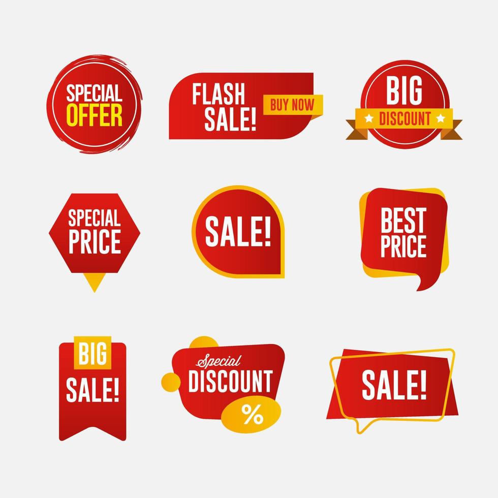 Collection of discount stickers, badge vector