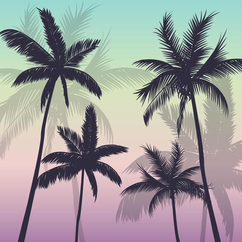 Silhouette Palm trees background vector