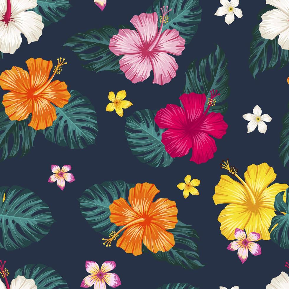 Floral seamless pattern with leaves. tropical background vector