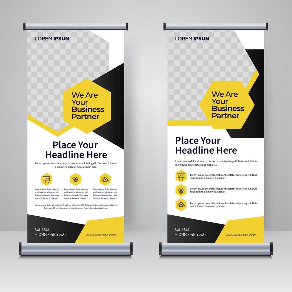 Corporate rollup or X banner design template vector