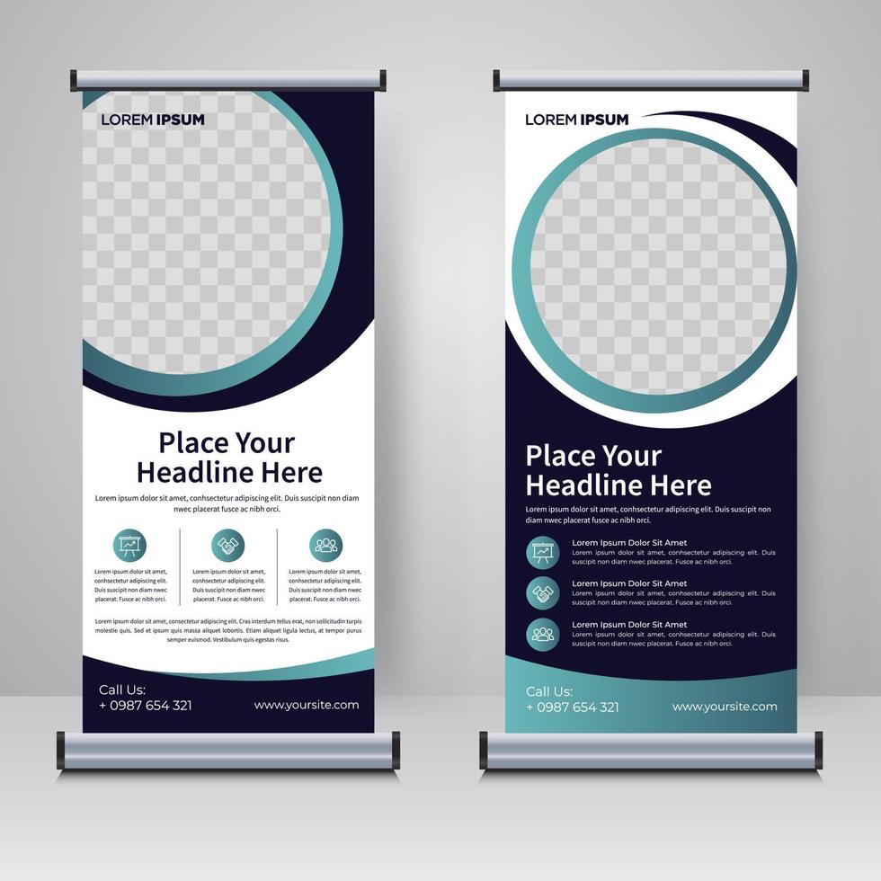 Corporate rollup or X banner design template vector