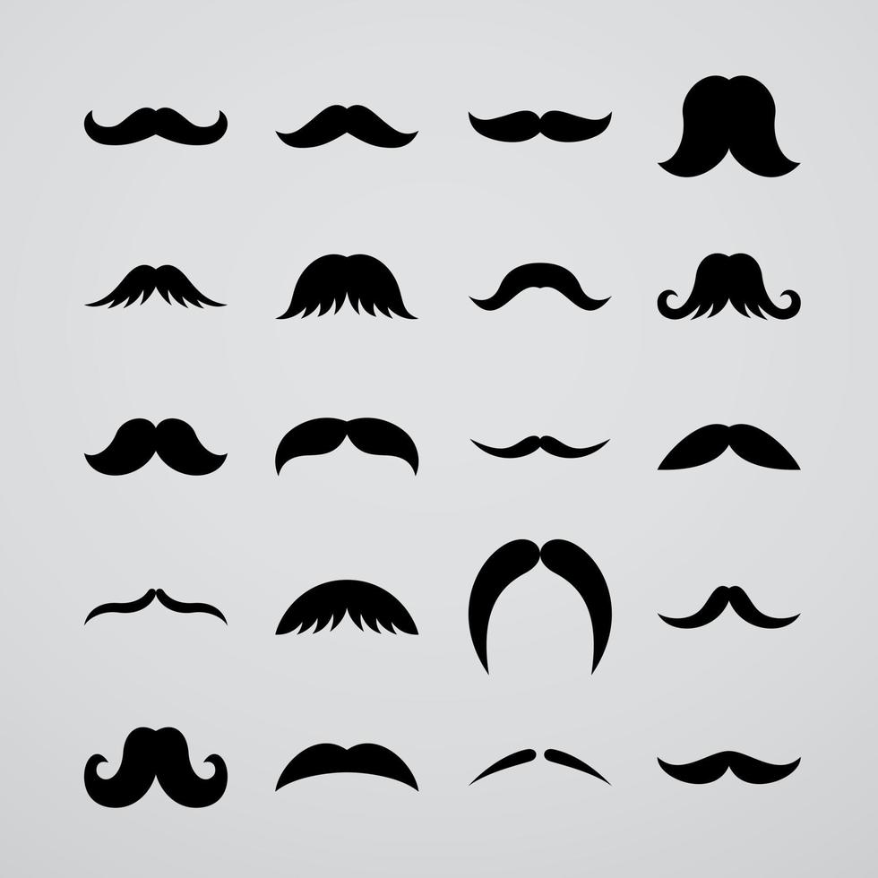 Set of Moustache Icon vector